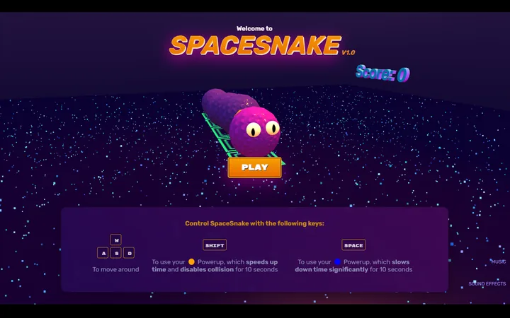 Screenshot of SpaceSnake